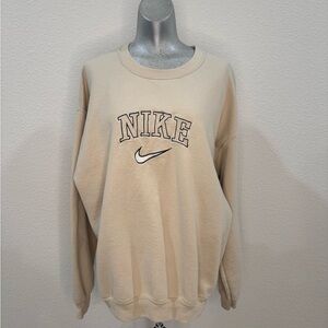Nike Men's Cream Logo Sweatshirt